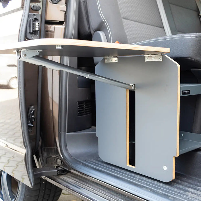 TableBox Stauram mit Klapptisch für VW T5 / T6 / T6.1 Multivan & Beach von SpaceCamper Modular