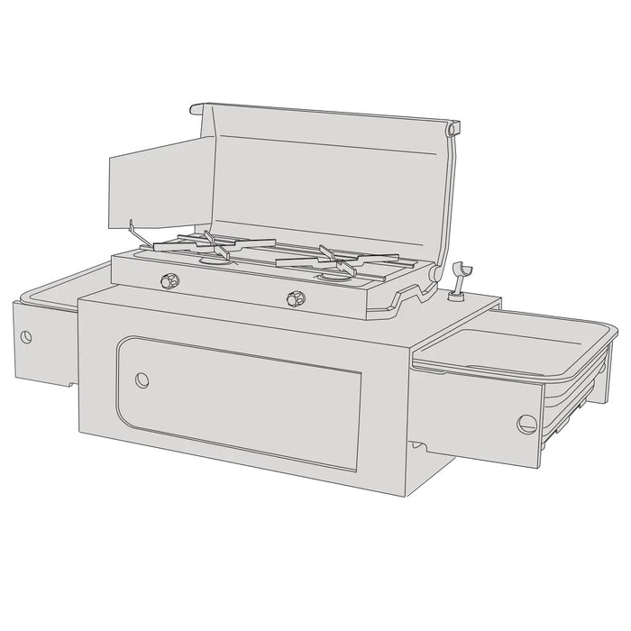 Modulo cucina SpaceKitchen (cucina posteriore) per VW T5 / T6 / T6.1 Multivan & Beach di SpaceCamper Modular