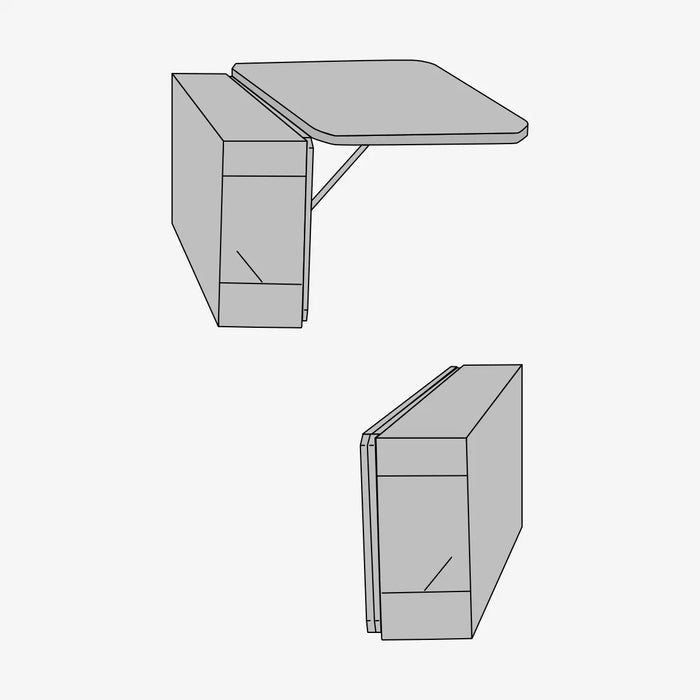 Spazio di stivaggio TableBox con tavolo pieghevole per VW T5 / T6 / T6.1 Multivan & Beach di SpaceCamper Modular